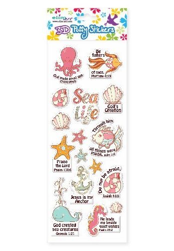 Puffy stickers sea life