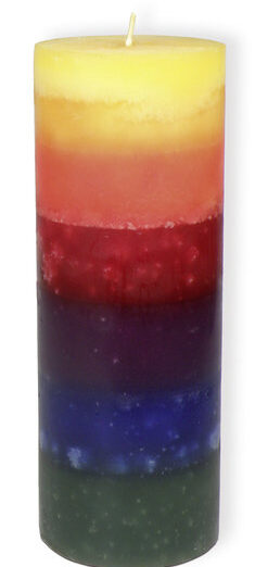 Regenboog kaars 20cm