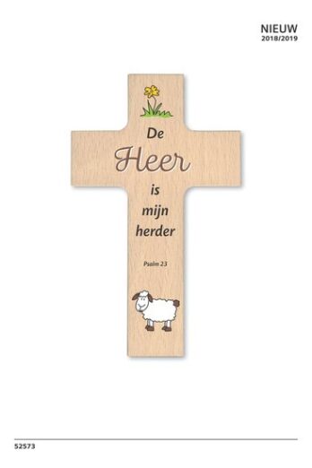 Houten kruisje de Heere is mijn Herder