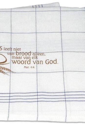 Theedoek blauw de mens leeft niet van