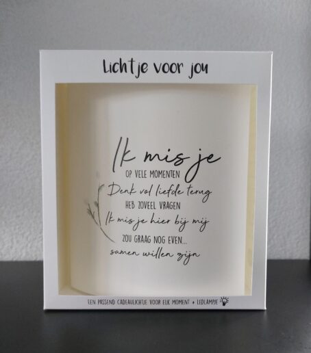 Home & Living>Lichtje voor jou|Troost en bemoediging Lichtje voor jou: Ik mis je op vele momenten