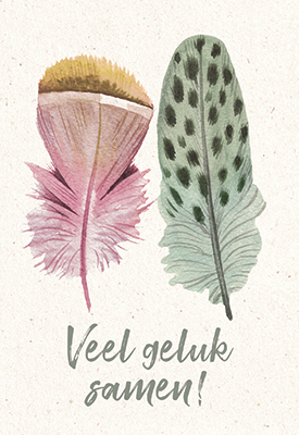 Wenskaart veel geluk samen