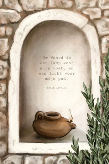 Canvas op hout Uw Woord is een lamp