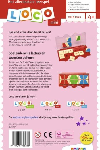 4-8 jaar Loco mini pakket De Zoete Zusjes spelen met letters en woorden