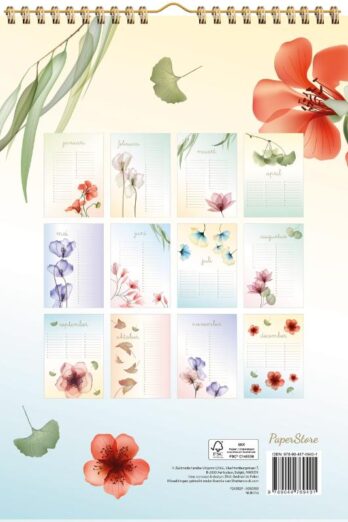 Verjaardagskalender Transparent Flowers