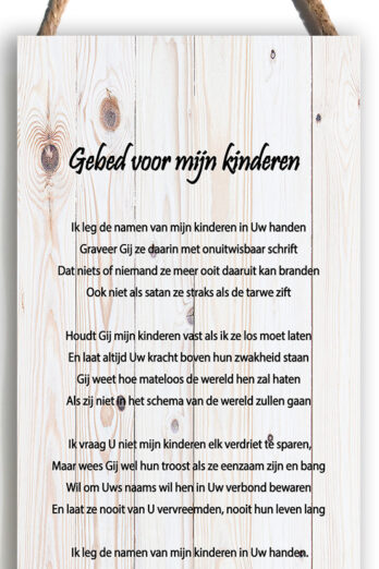 Gebed voor mijn kinderen hangbord