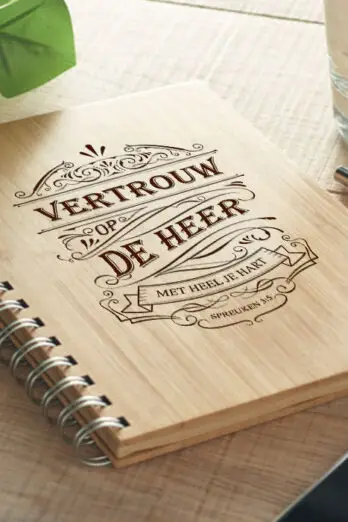 Notitieboek a5 Bamboe Vertrouw op de Heer